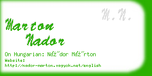 marton nador business card